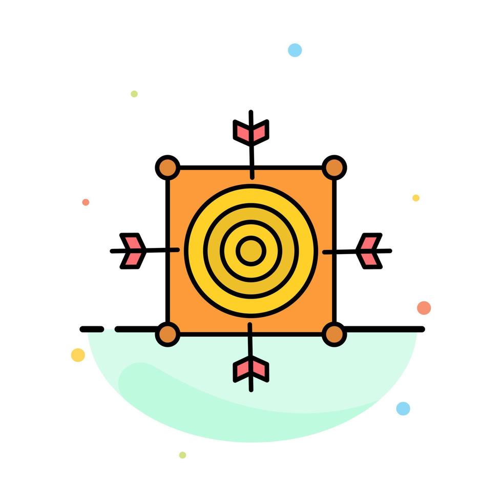 Focus Board Dart Arrow Target Abstract Flat Color Icon Template vector