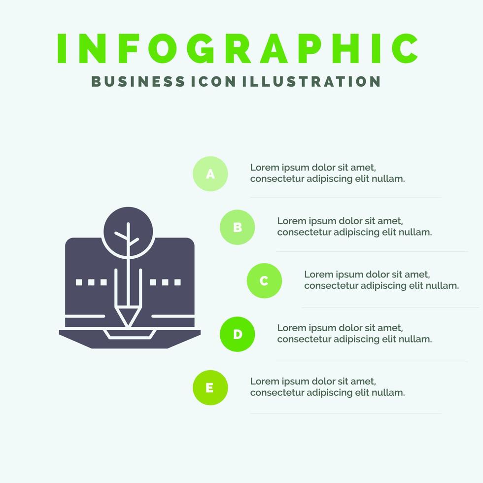 Organic Content Organic Content Digital Solid Icon Infographics 5 Steps Presentation Background vector