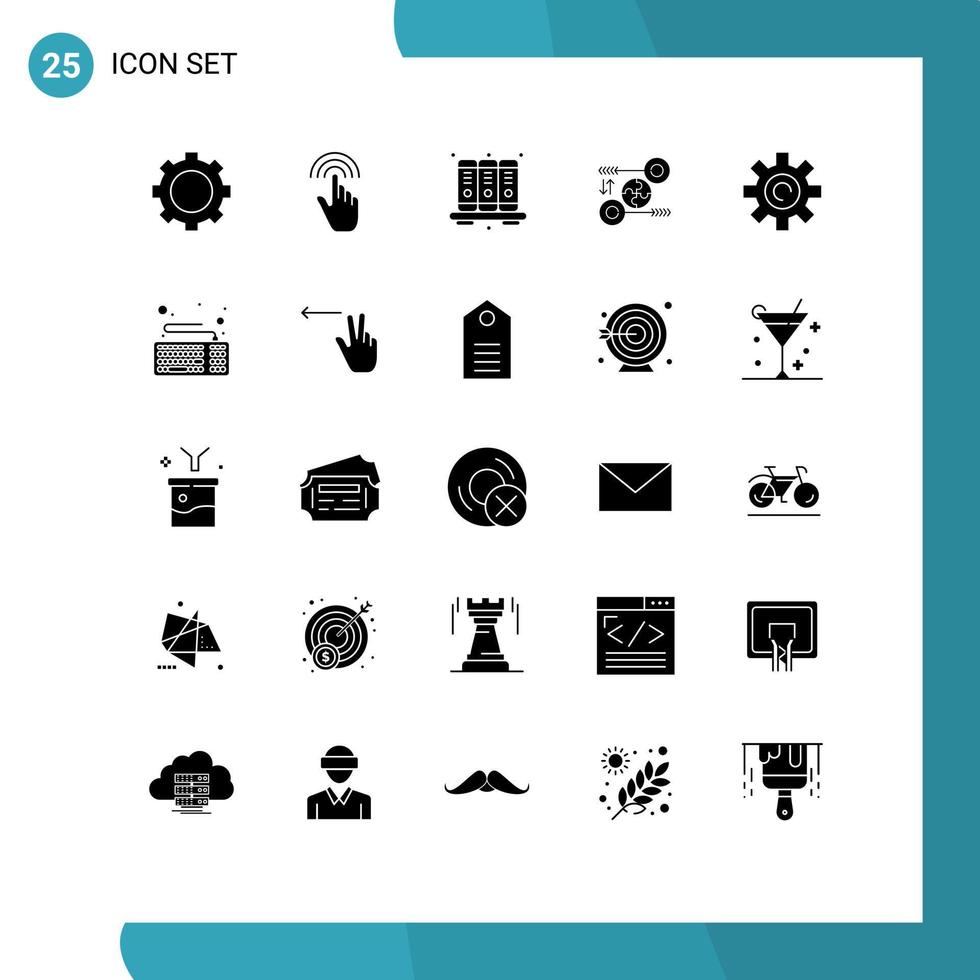 25 Solid Glyph concept for Websites Mobile and Apps pertinent idea tap business notebook Editable Vector Design Elements
