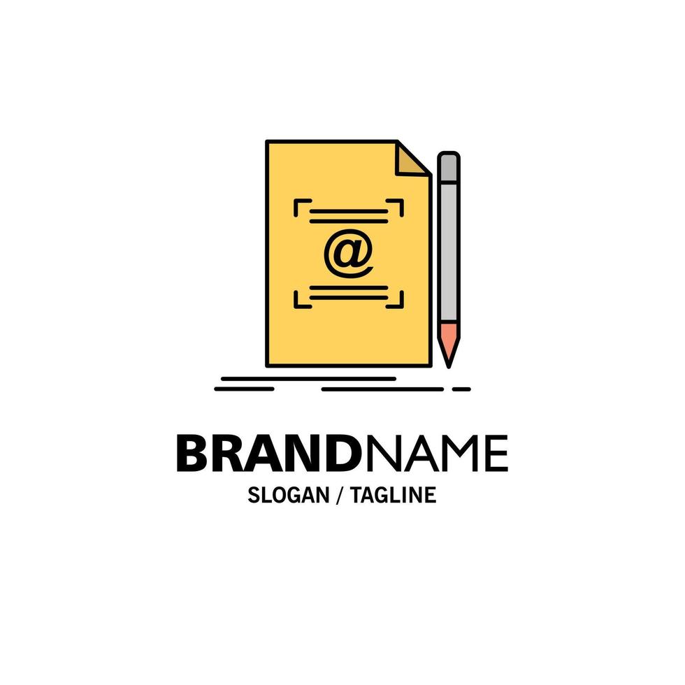 Note Letter Text Mail Create Business Logo Template Flat Color vector