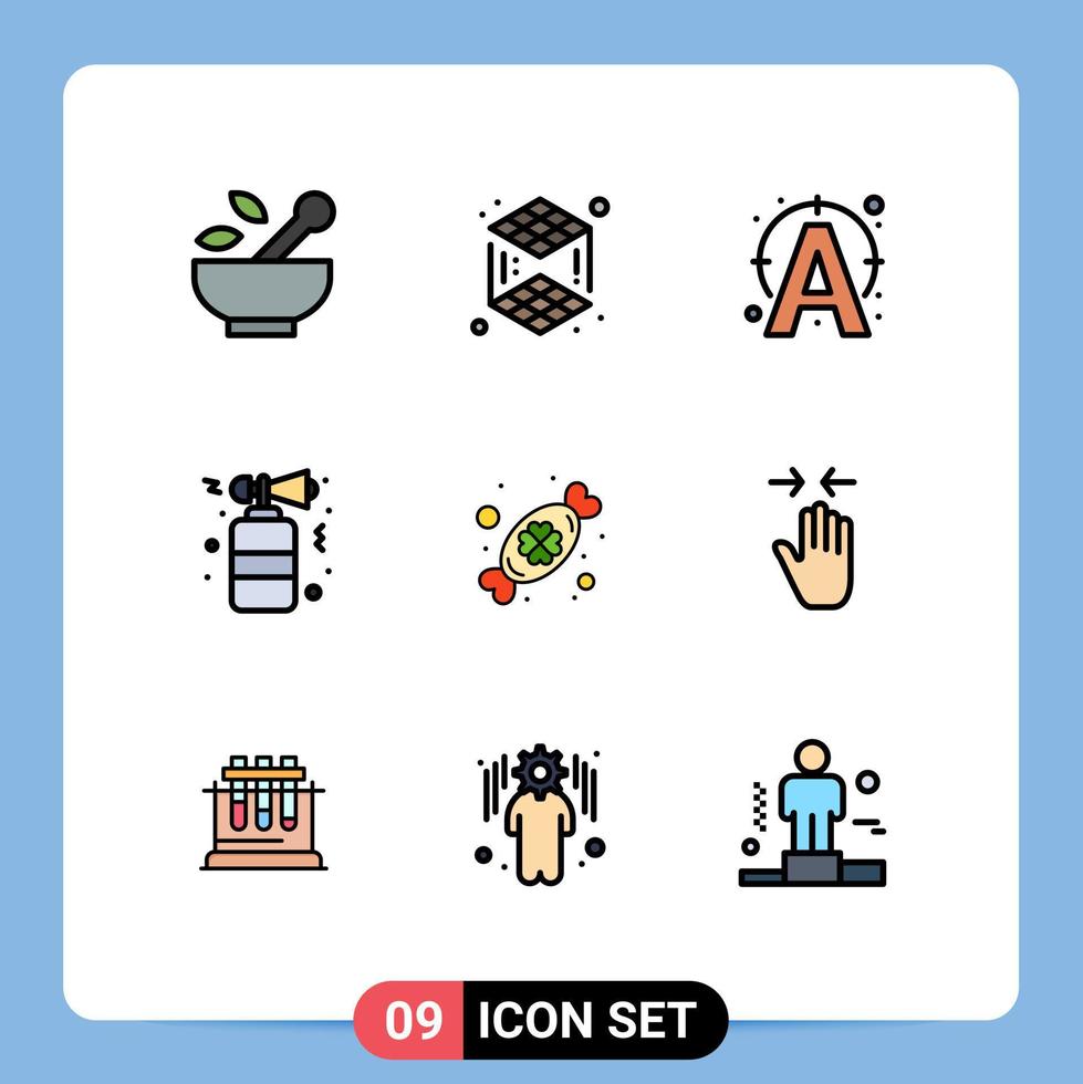 paquete de iconos de vector de stock de 9 signos y símbolos de línea para elementos de diseño de vector editables de celebración de fiesta de texto de caramelo de día