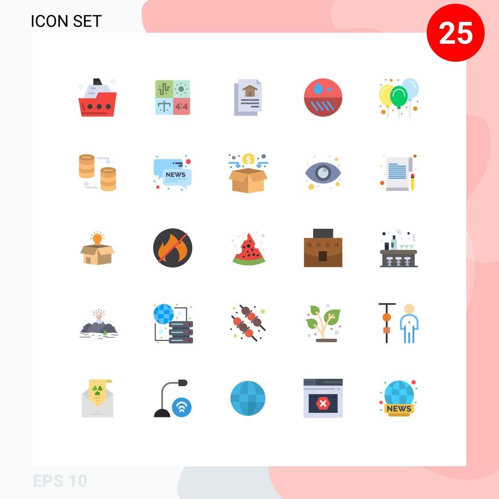Set of 25 Modern UI Icons Symbols Signs for balloons dry engineering dermatology house Editable Vector Design Elements