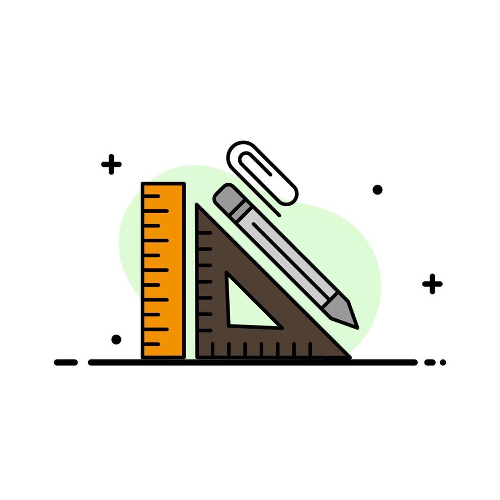 Scale Construction Pencil Repair Ruler Clip  Business Flat Line Filled Icon Vector Banner Template