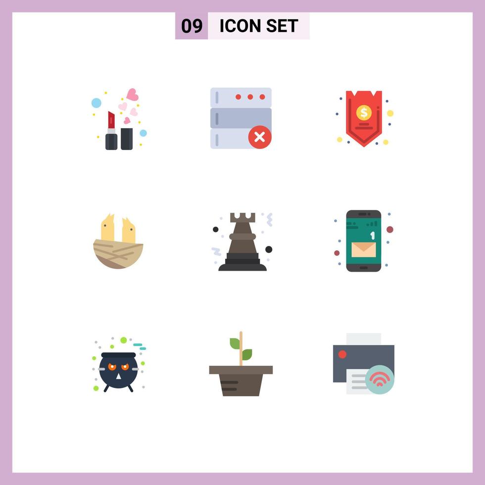 9 Universal Flat Colors Set for Web and Mobile Applications chess spring account house animal Editable Vector Design Elements