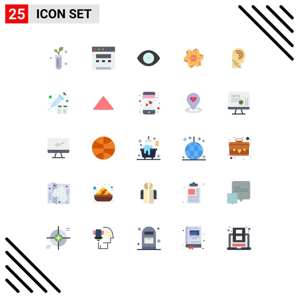 Group of 25 Flat Colors Signs and Symbols for manipulate access human shape brand Editable Vector Design Elements