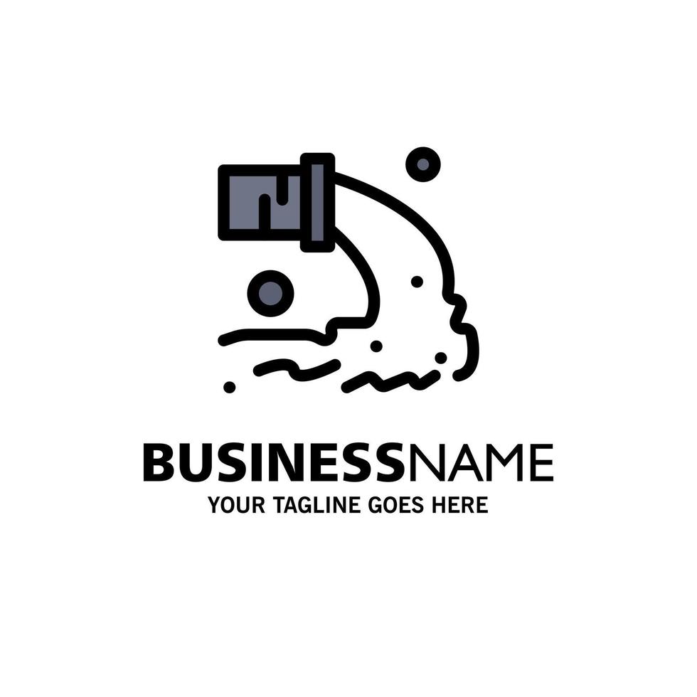 Pipe Pollution Radioactive Sewage Waste Business Logo Template Flat Color vector