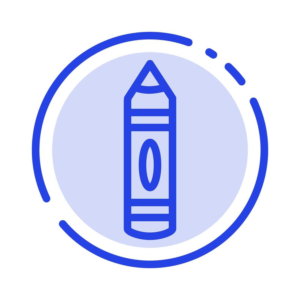 Drawing Education Pencil Sketch Blue Dotted Line Line Icon vector