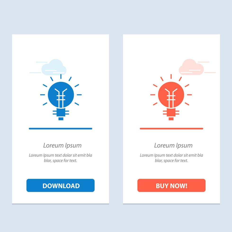 Light bulb Bulb Electrical Idea Lamp Light  Blue and Red Download and Buy Now web Widget Card Template vector