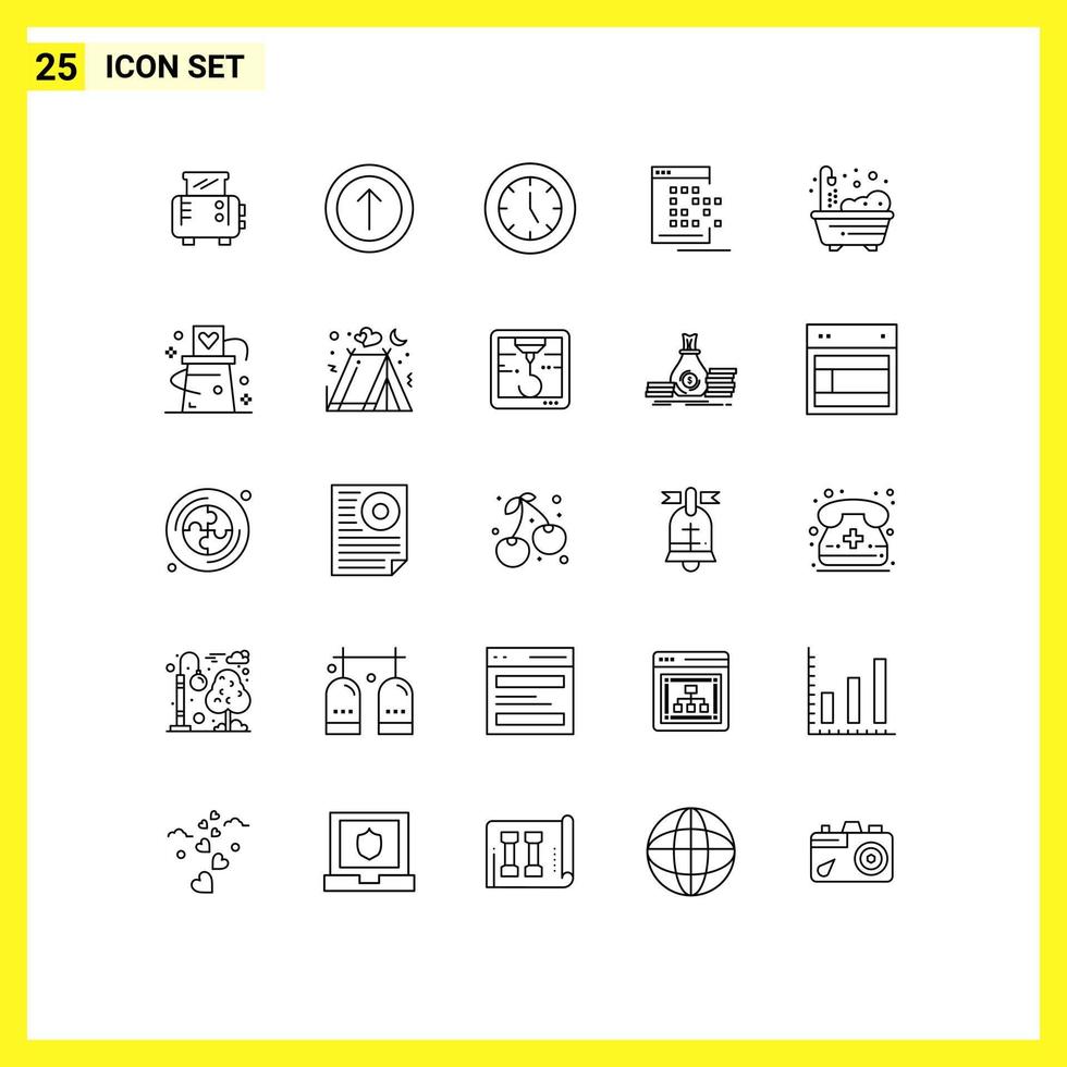 Line Pack of 25 Universal Symbols of living record electronics dot app Editable Vector Design Elements