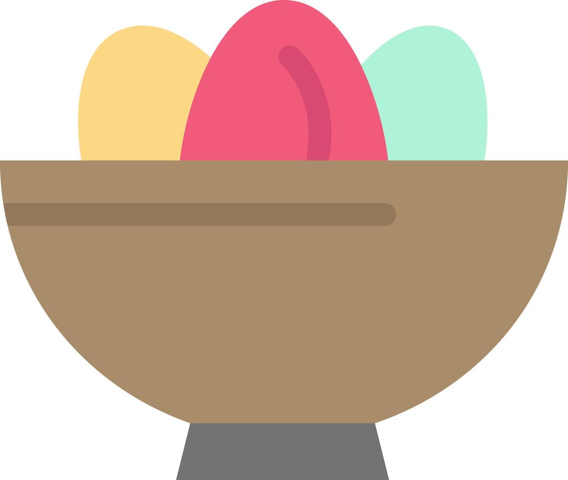 Bowl Celebration Easter Egg Nest  Flat Color Icon Vector icon banner Template