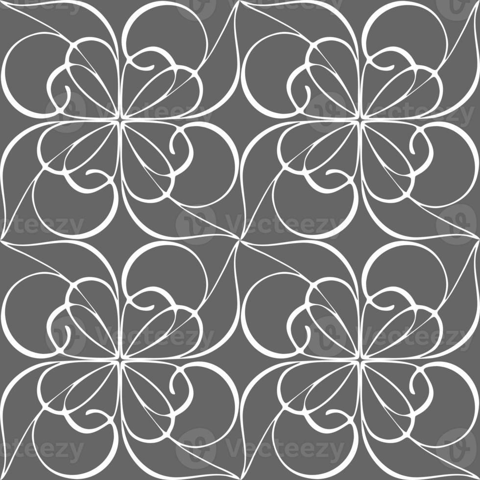 seamless graphic abstract tile pattern, white geometric ornament on gray background, texture, design photo