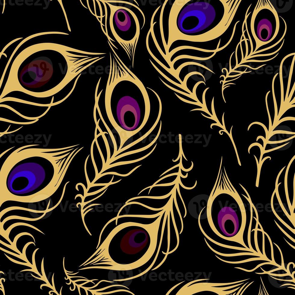 bright seamless pattern of blue-violet and black-and-white butterflies on a black background, texture, design photo