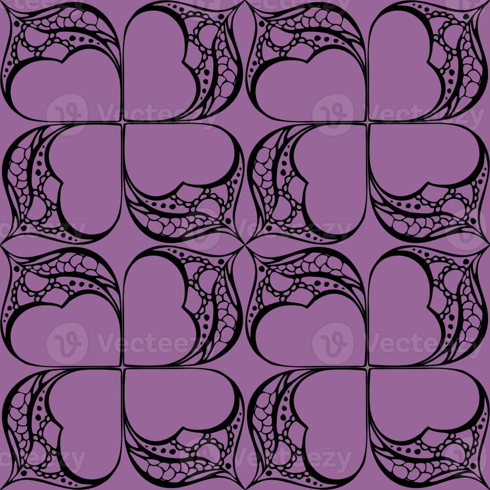 seamless graphic abstract tile pattern, black geometric ornament on magenta background, texture, design photo