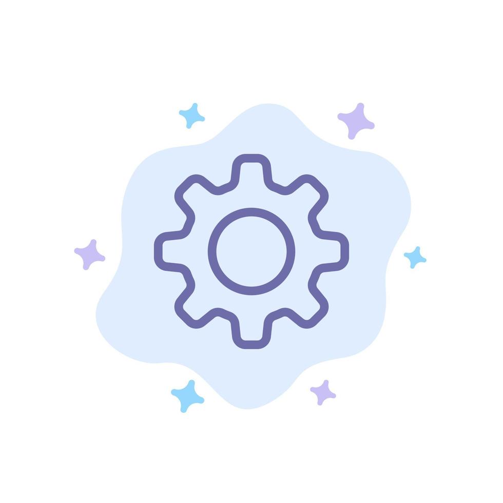 Cog Setting Gear Blue Icon on Abstract Cloud Background vector