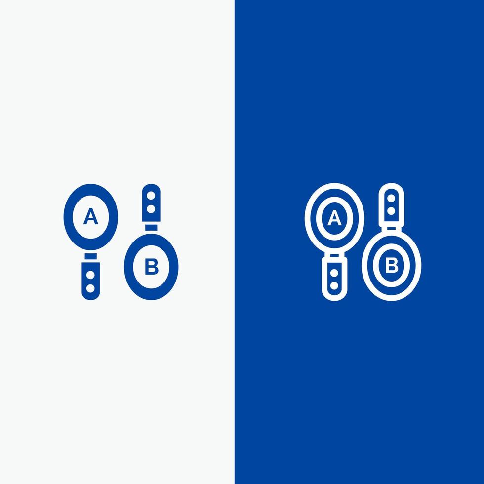 Research Search Sign Computing Line and Glyph Solid icon Blue banner vector