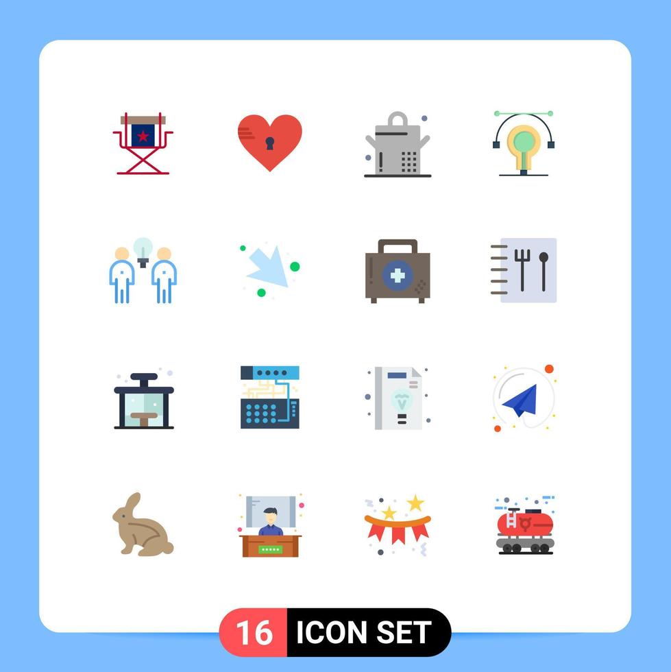 paquete de iconos de vector de stock de 16 signos y símbolos de línea para idea educat amor idea bombilla paquete editable de elementos creativos de diseño de vectores