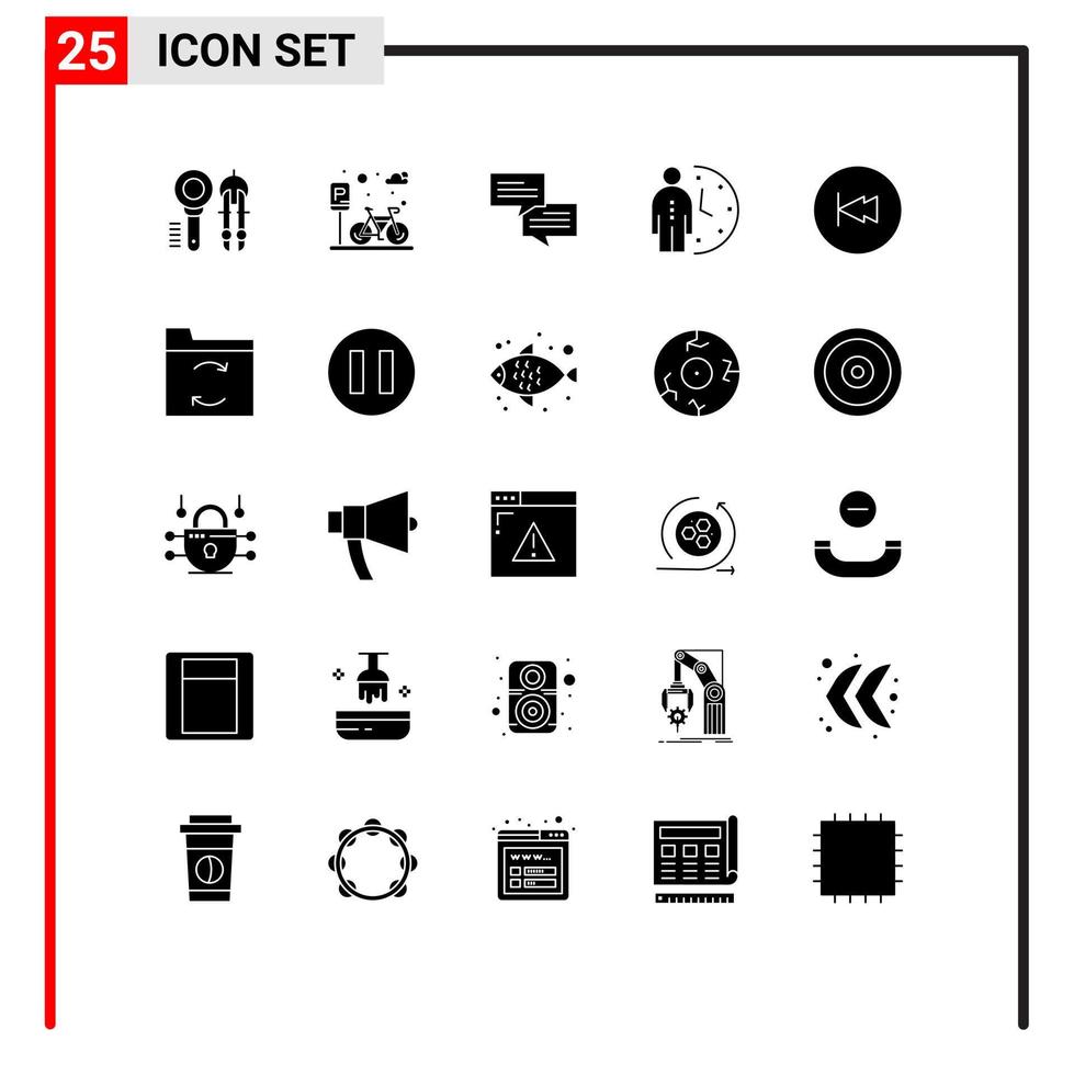 Modern Set of 25 Solid Glyphs and symbols such as arrow optimization road management clock Editable Vector Design Elements