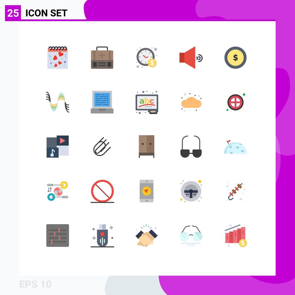 Stock Vector Icon Pack of 25 Line Signs and Symbols for finance coin management business speaker Editable Vector Design Elements