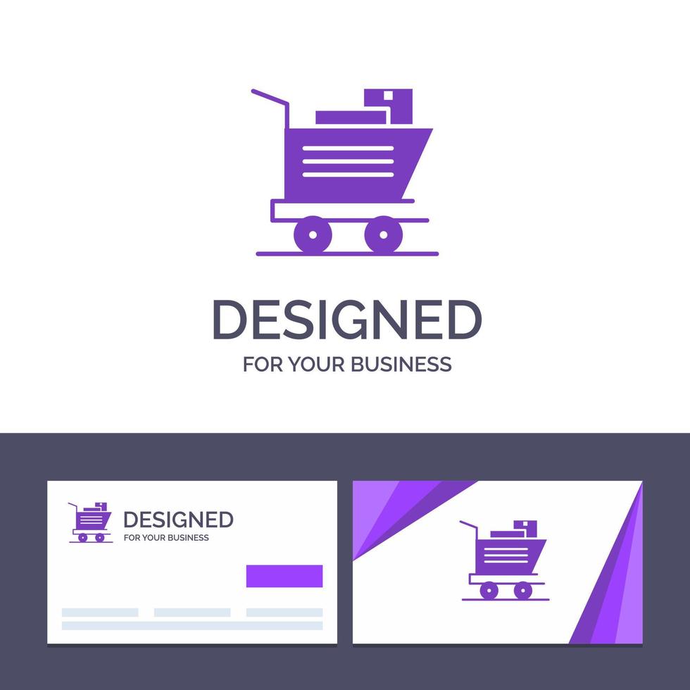 Creative Business Card and Logo template Cart Shopping Basket Vector Illustration