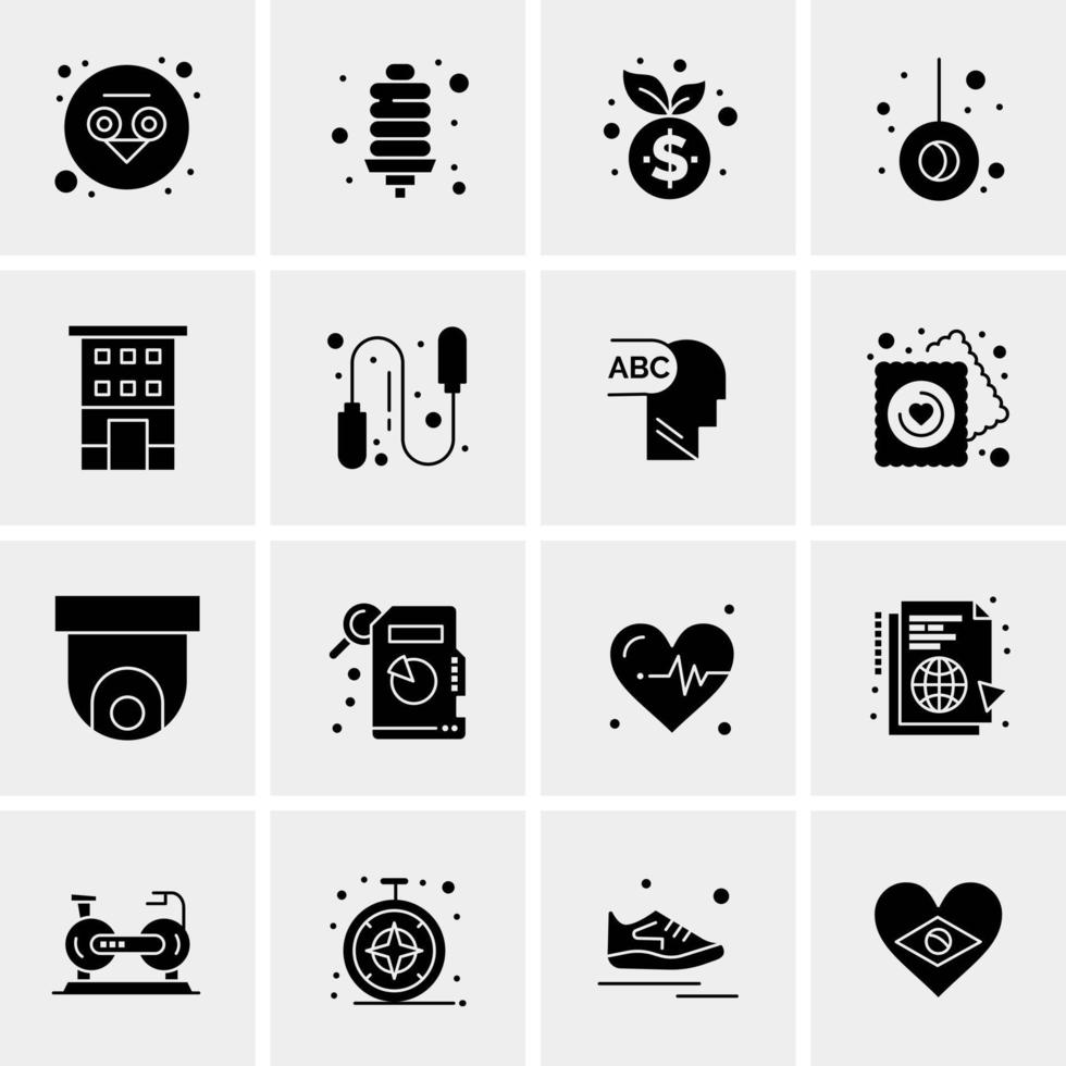 16 iconos de negocios universales vector ilustración de icono creativo para usar en proyectos relacionados con la web y dispositivos móviles