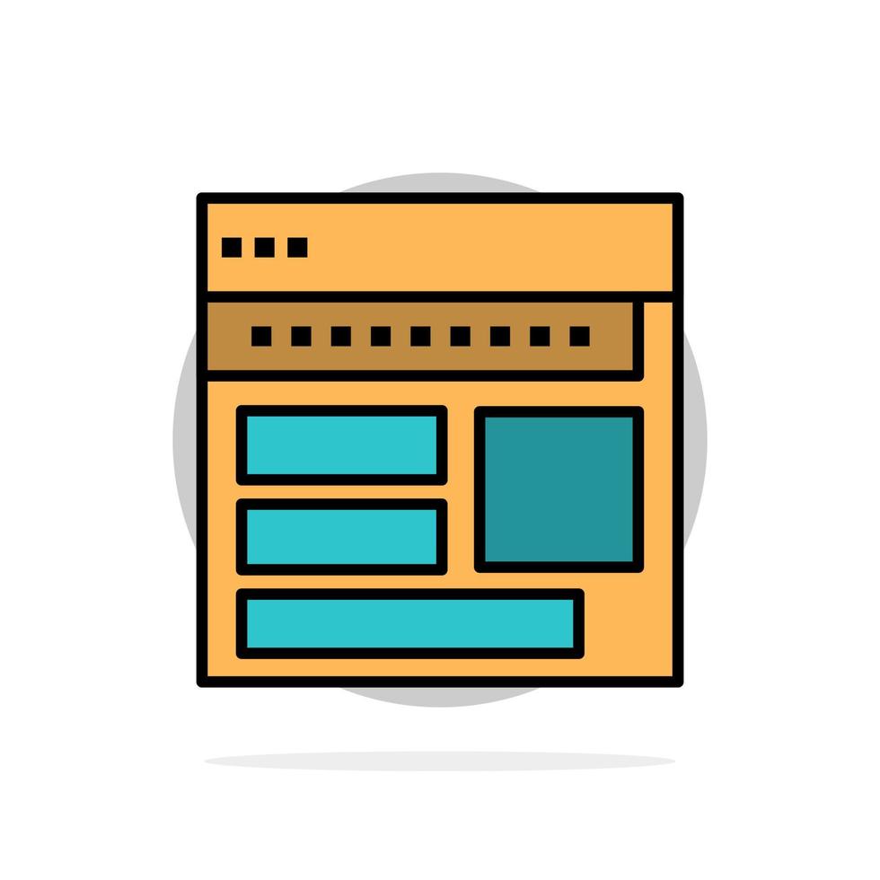 Website Browser Business Corporate Page Web Webpage Abstract Circle Background Flat color Icon vector