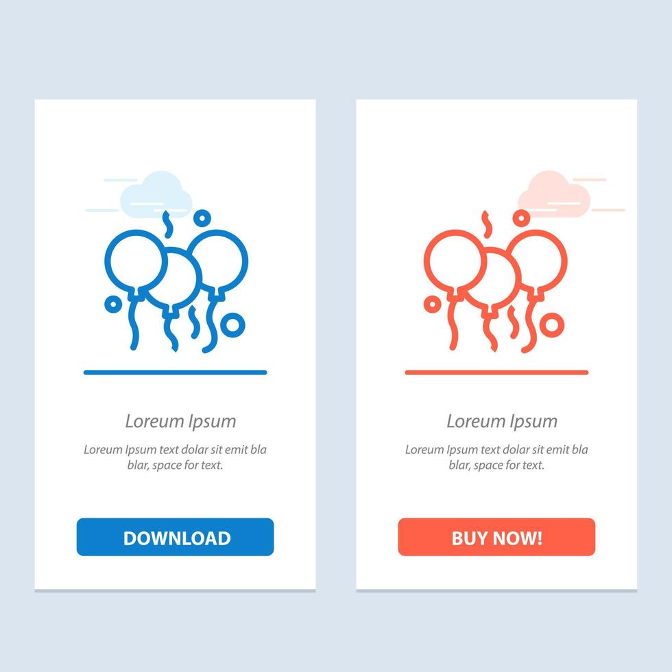 Indian Day Balloon India  Blue and Red Download and Buy Now web Widget Card Template vector