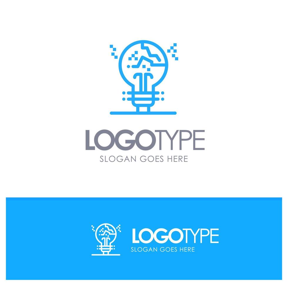 Concept Copycat Fail Fake Idea Blue outLine Logo with place for tagline vector