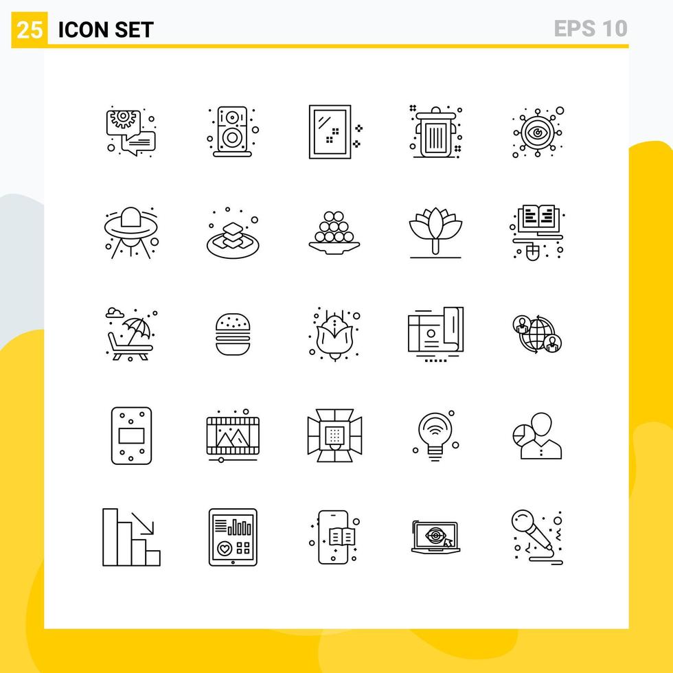 Modern Set of 25 Lines and symbols such as marketing business door trash can Editable Vector Design Elements