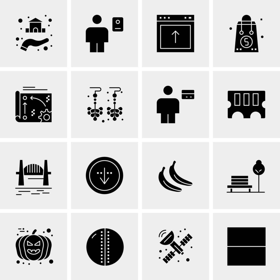 16 iconos universales de negocios vector ilustración de icono creativo para usar en proyectos relacionados con la web y dispositivos móviles