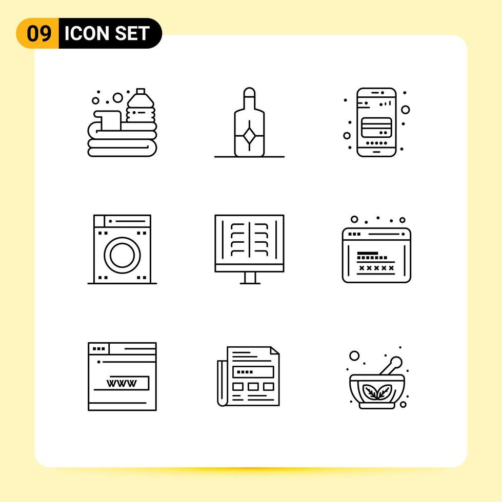 9 Creative Icons Modern Signs and Symbols of radioscopy medical atm card bath washing Editable Vector Design Elements