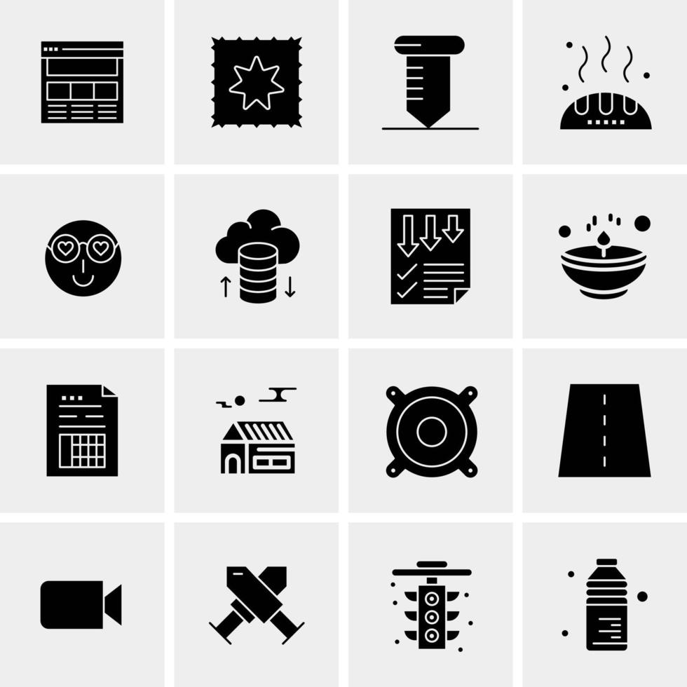 16 iconos de negocios universales vector ilustración de icono creativo para usar en proyectos relacionados con la web y dispositivos móviles