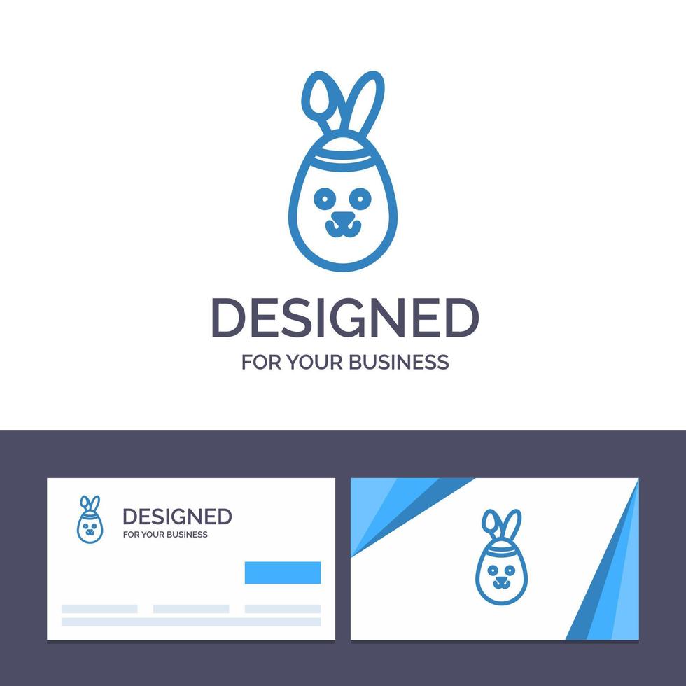 Creative Business Card and Logo template Rabbit Easter Bunny Vector Illustration