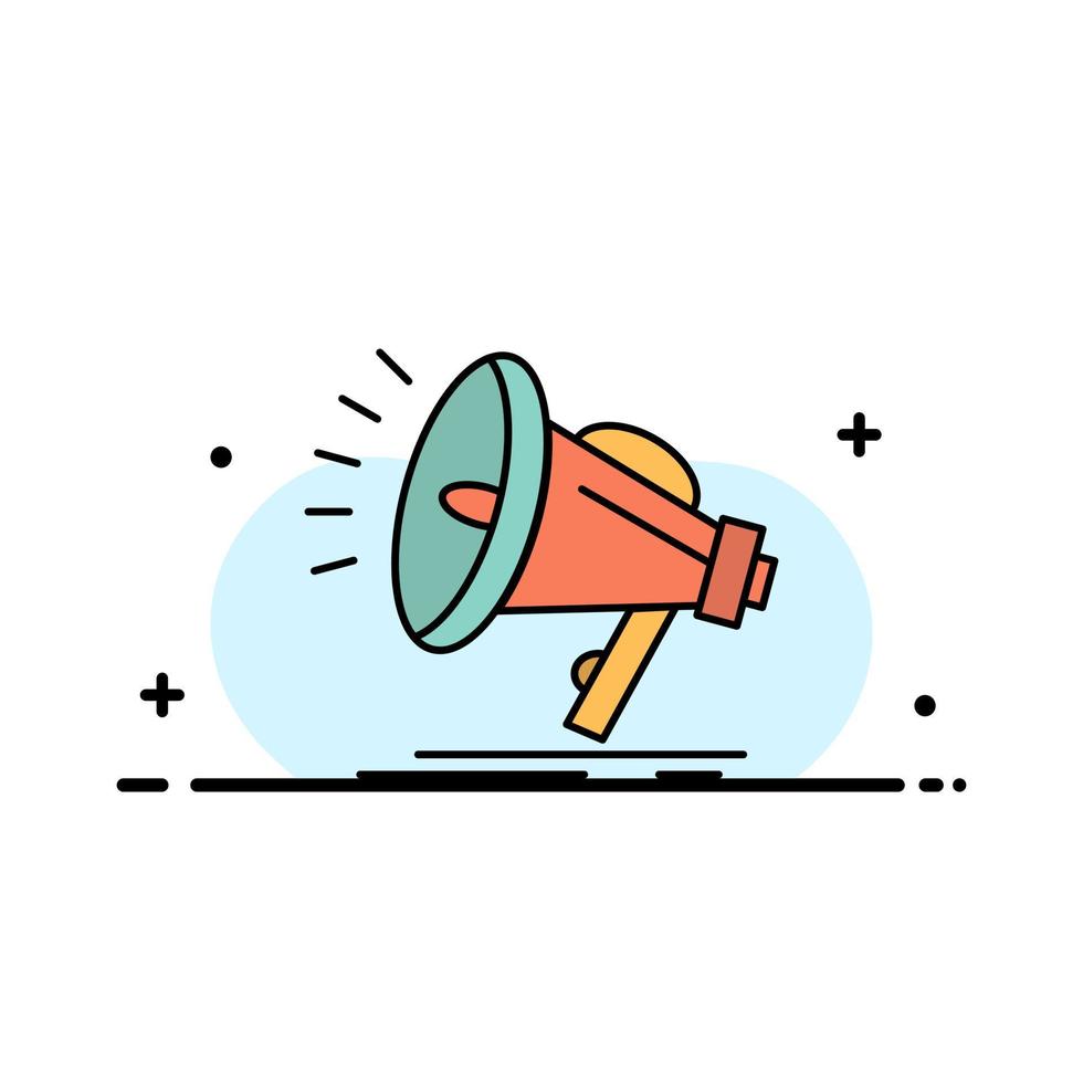 Speaker Loud Audio Voice  Business Flat Line Filled Icon Vector Banner Template