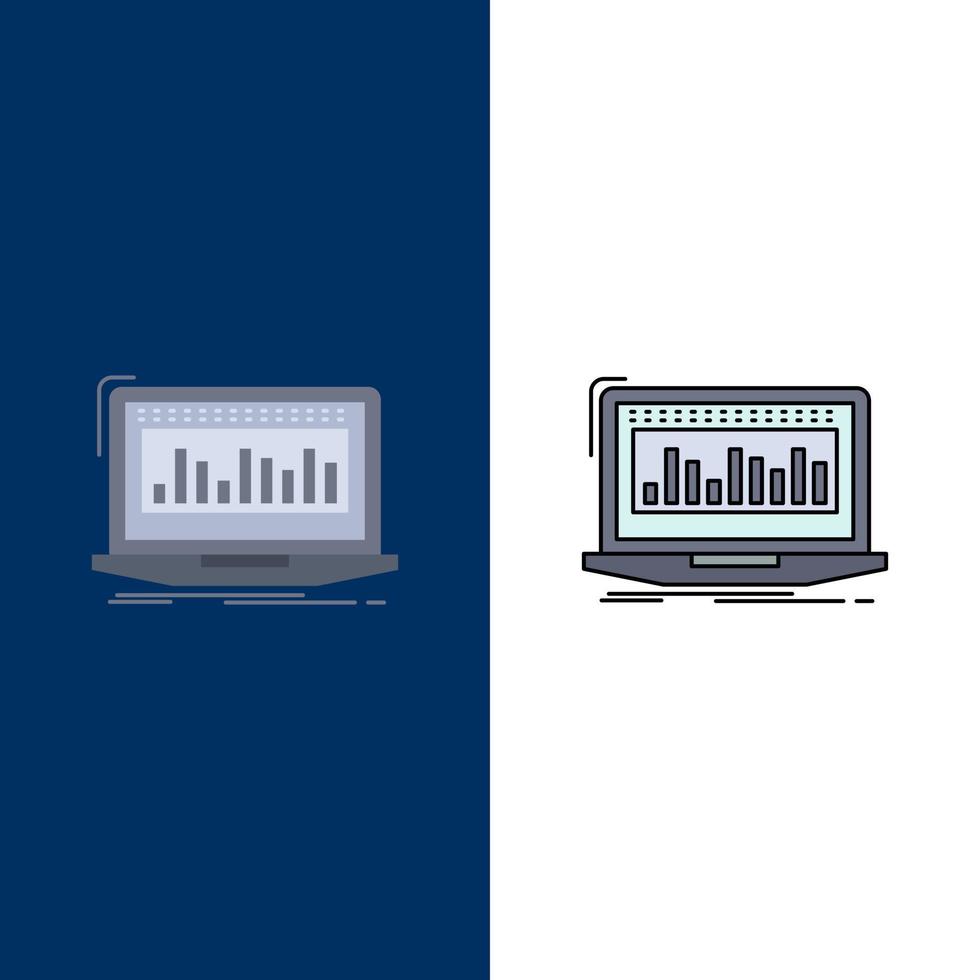 Data financial index monitoring stock Flat Color Icon Vector