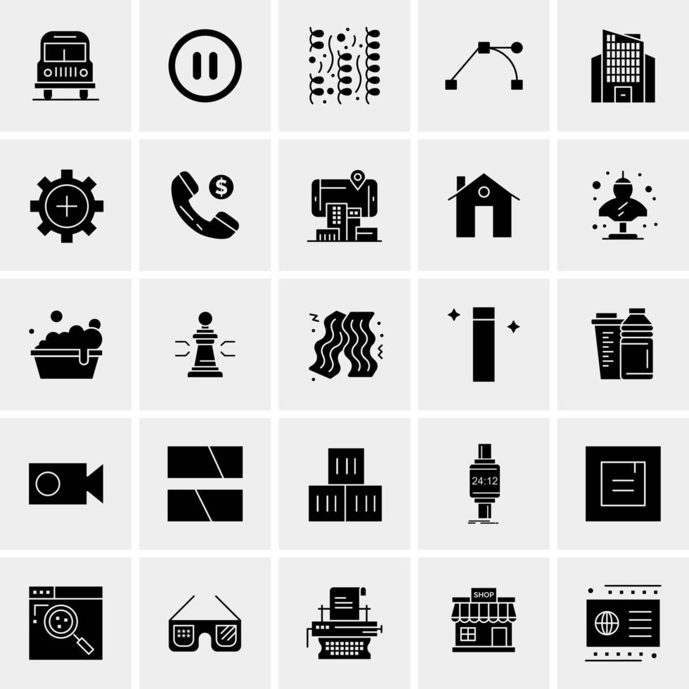 25 iconos de negocios universales vector ilustración de icono creativo para usar en proyectos relacionados con la web y dispositivos móviles