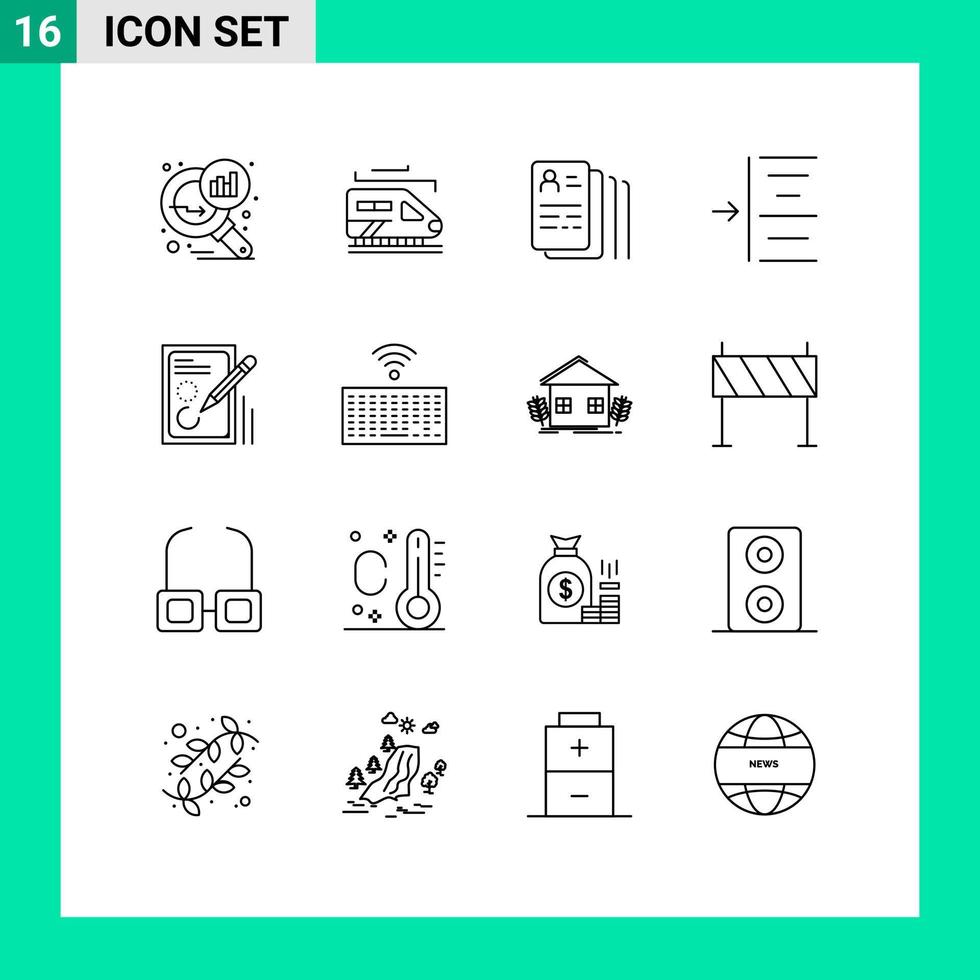 paquete de iconos vectoriales de stock de 16 signos y símbolos de línea para el diseño lápiz encontrar editar elementos de diseño vectorial editables a la izquierda vector