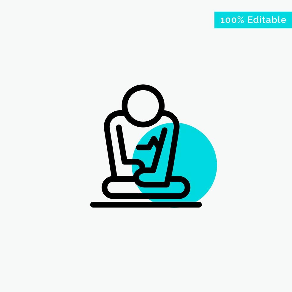 Fast Meditation Training Yoga turquoise highlight circle point Vector icon