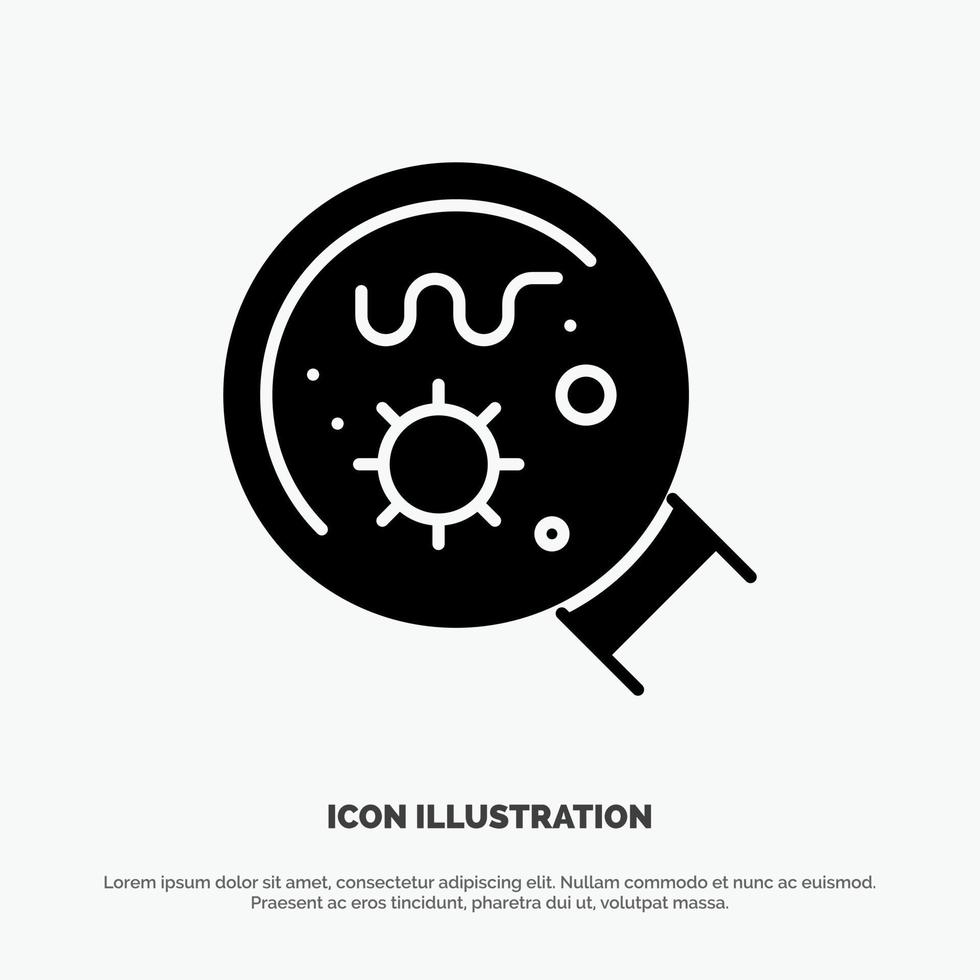 Germs Laboratory Magnifier Science solid Glyph Icon vector
