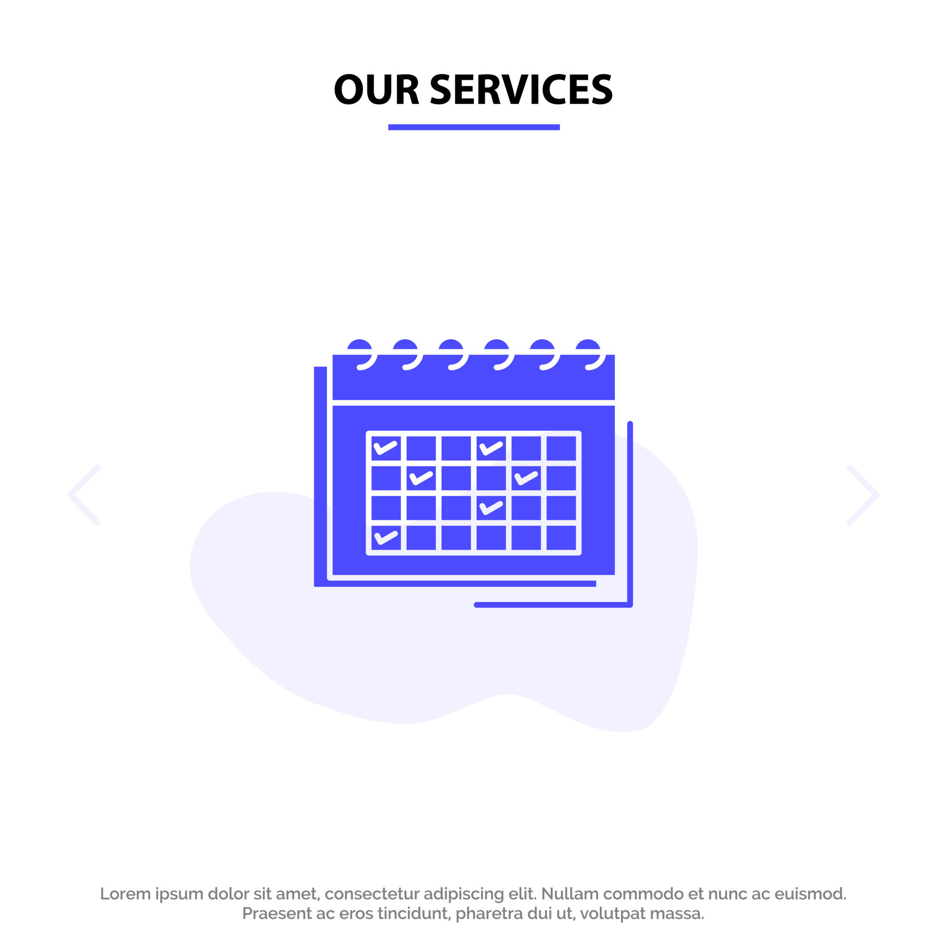 Our Services Calendar Business Date Event Planning Schedule Timetable