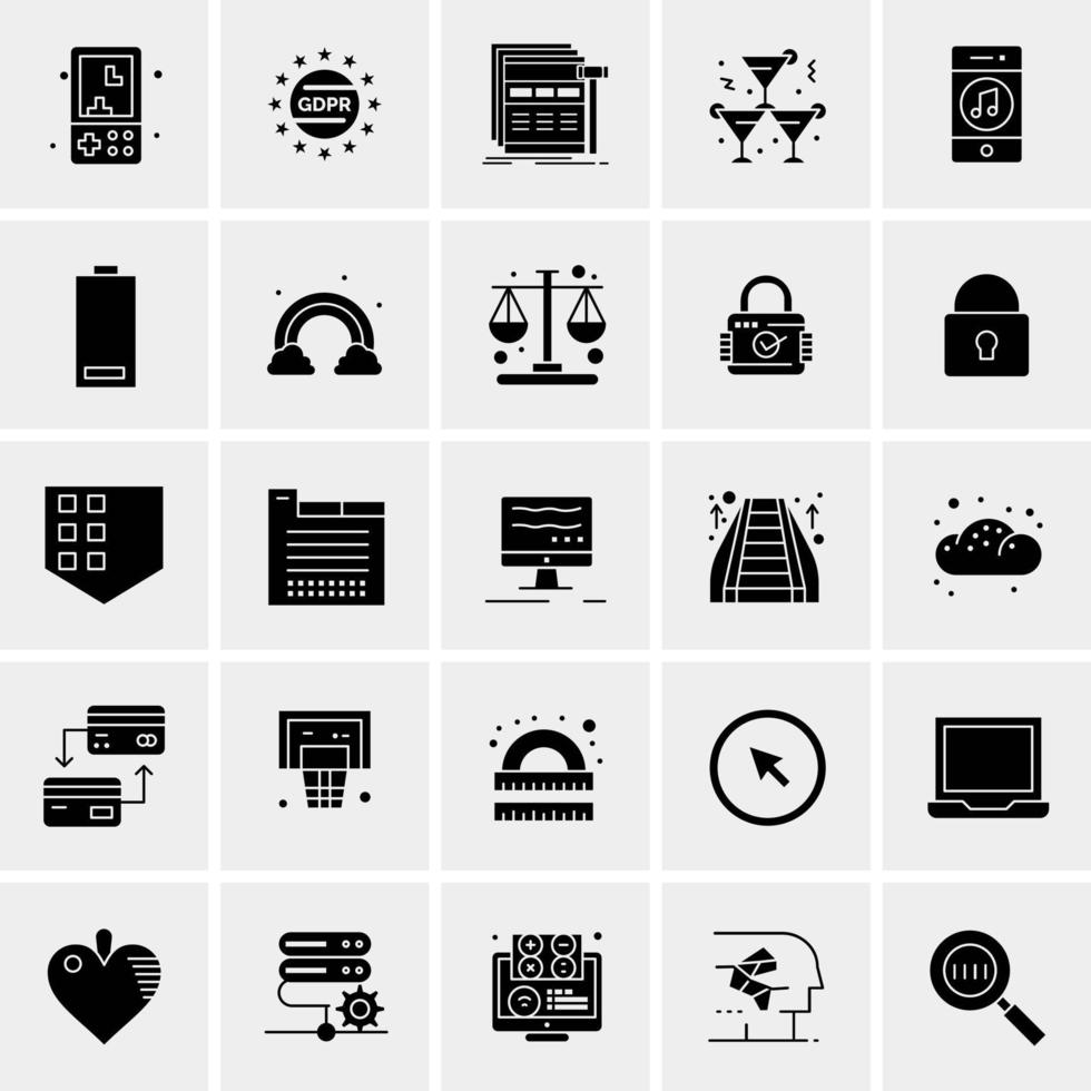 25 iconos de negocios universales vector ilustración de icono creativo para usar en proyectos relacionados con la web y dispositivos móviles