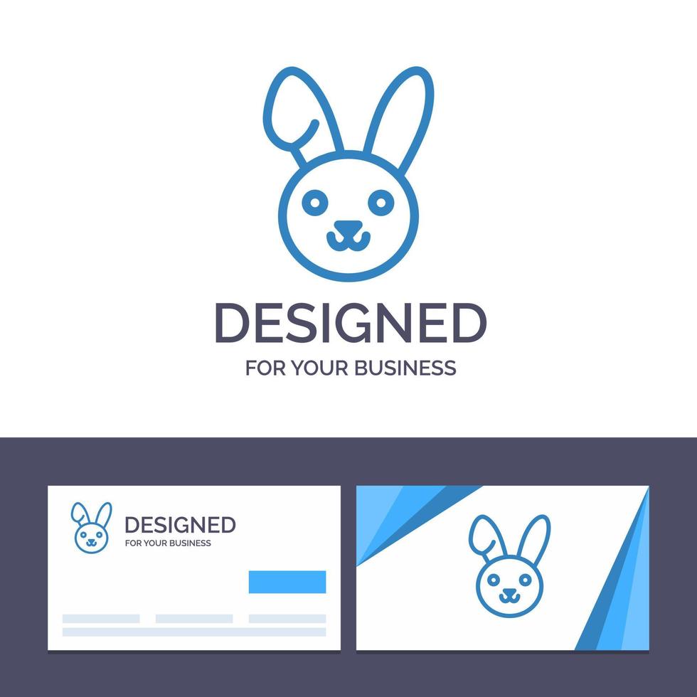 Creative Business Card and Logo template Bunny Easter Rabbit Vector Illustration