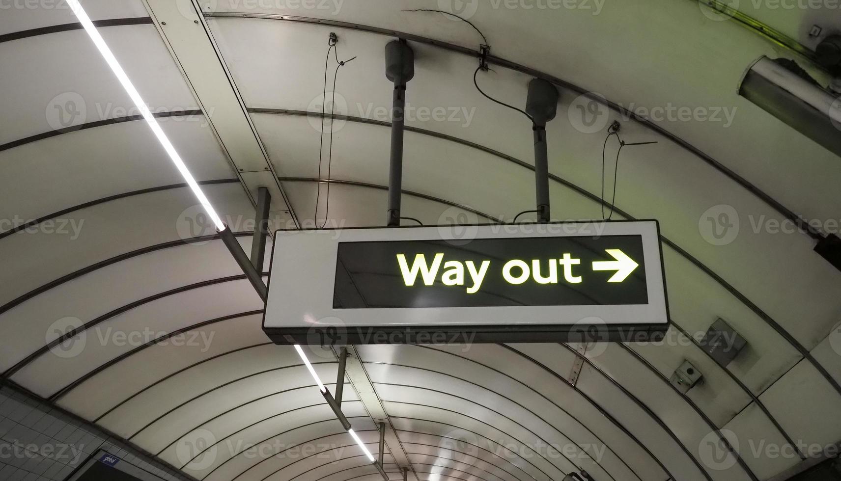 Subway station way out sign photo