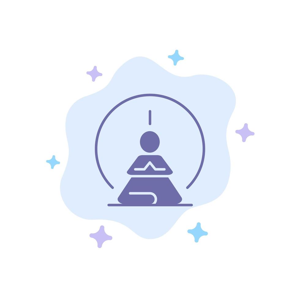 Mental Concentration Concentration Meditation Mental Mind Blue Icon on Abstract Cloud Background vector