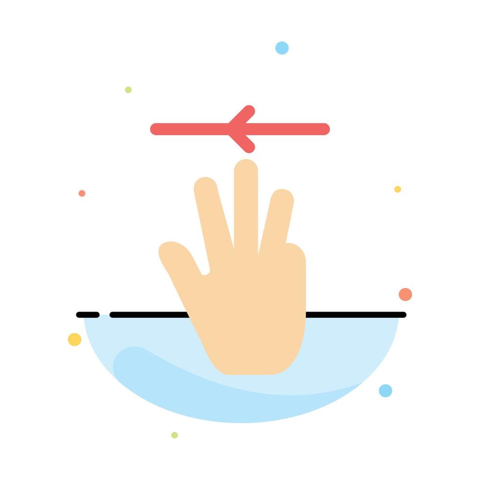 Hand Hand Cursor Up Left Abstract Flat Color Icon Template vector