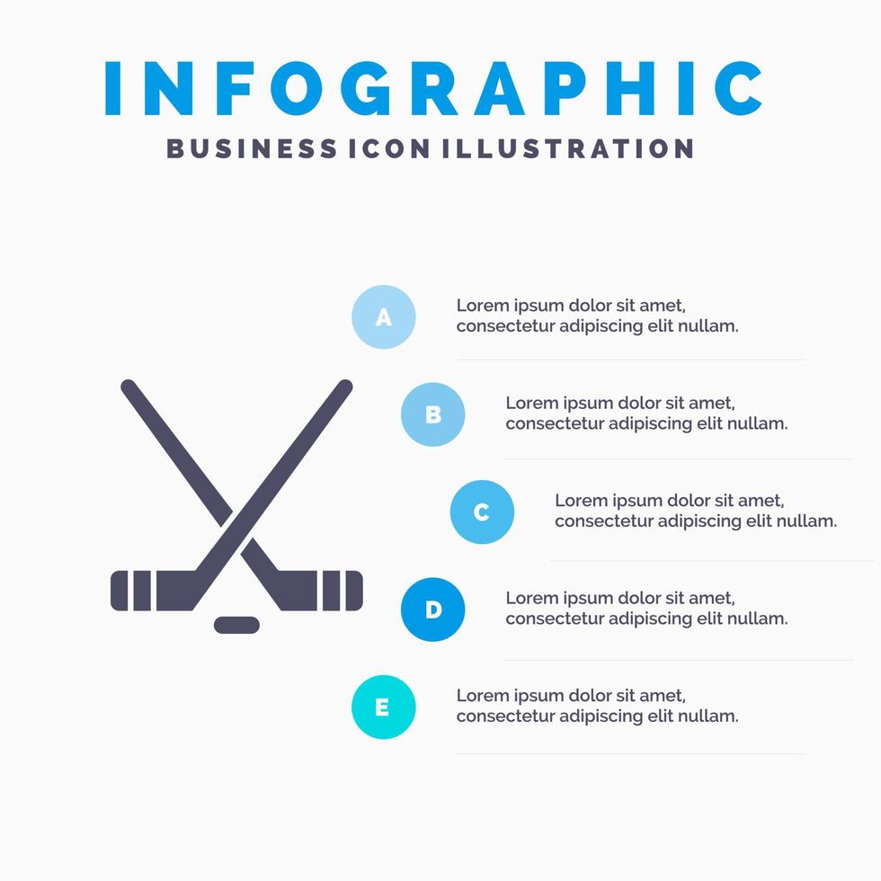 Hokey Ice Sport Sport American Solid Icon Infographics 5 Steps Presentation Background vector