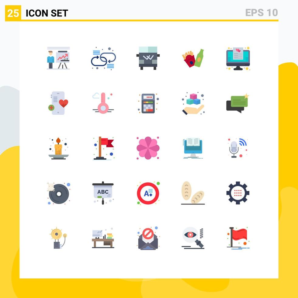 25 Universal Flat Colors Set for Web and Mobile Applications favorite american network frise vehicle Editable Vector Design Elements