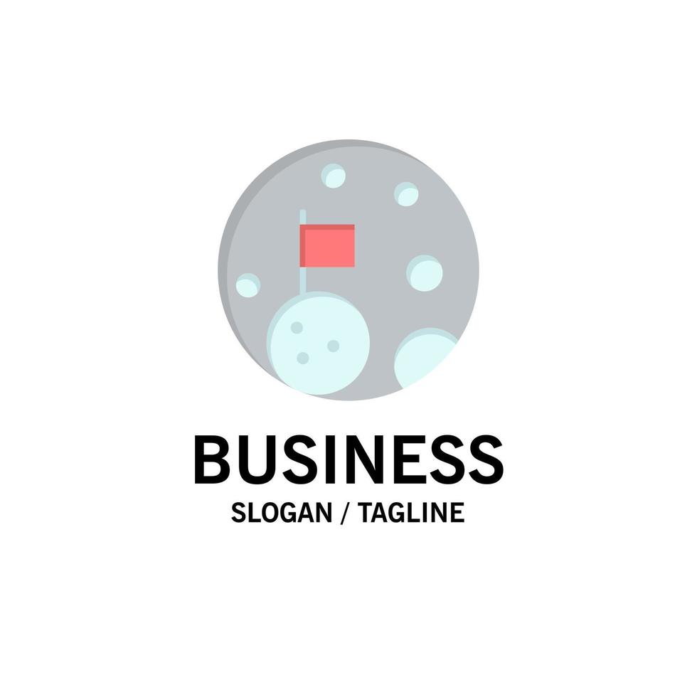 Moon Flag Space Planet Business Logo Template Flat Color vector