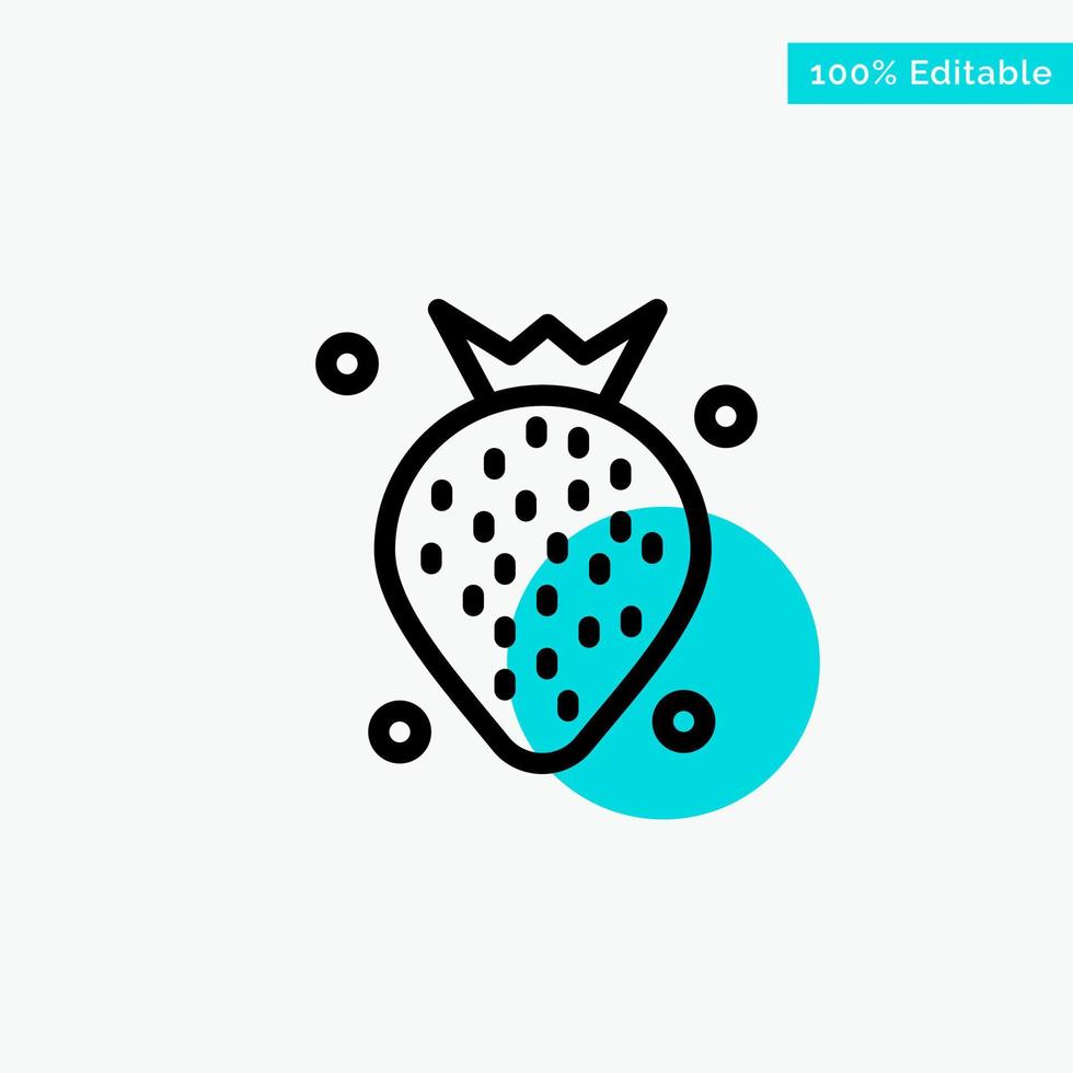 Strawberry Food Fruit Berry turquoise highlight circle point Vector icon