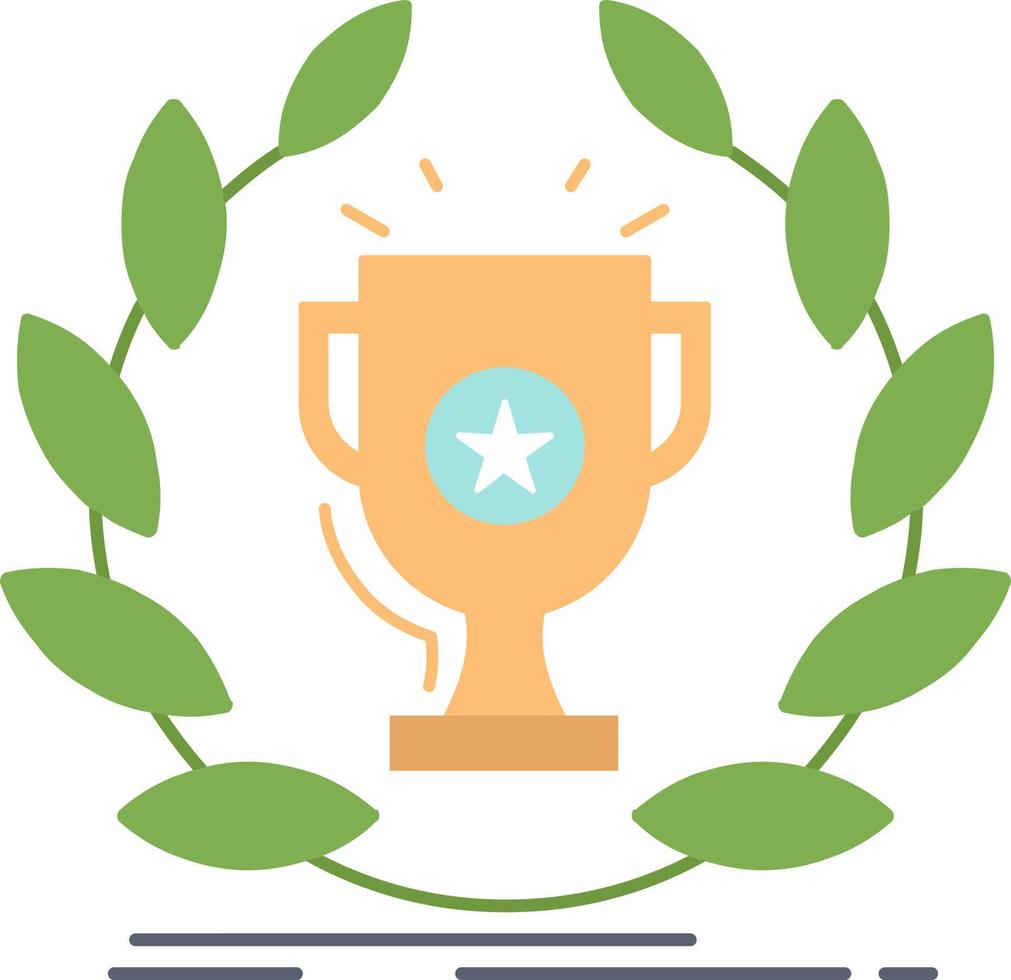 award cup prize reward victory Flat Color Icon Vector