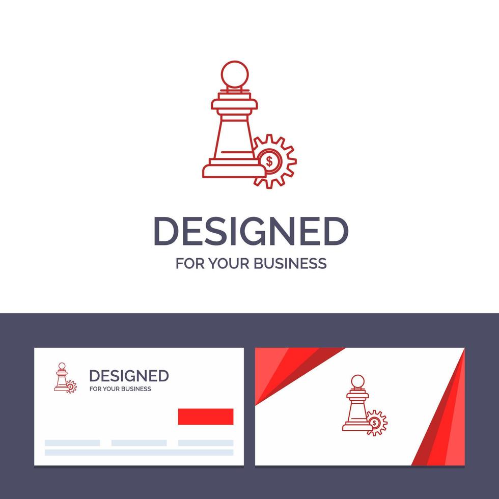 Creative Business Card and Logo template Chess Business Strategy Success Vector Illustration